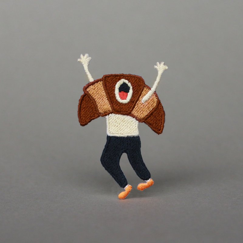 可颂男孩烫贴绣片 - 徽章/别针 - 绣线 