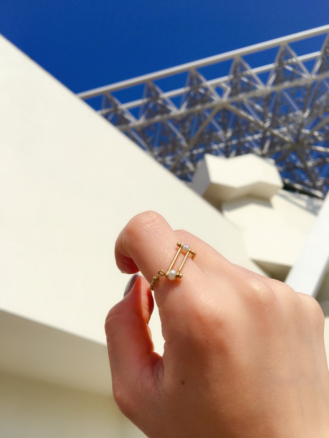 纪录 戒指 - Record ring - 戒指 - 珍珠 金色