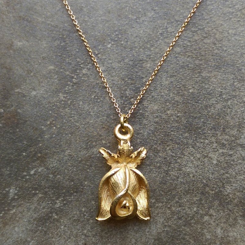 复古黄铜花朵项链 - 项链 - 铜/黄铜 