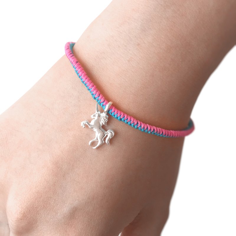 925纯银独角兽手链 独角兽 独角兽手绳 友谊手链 情人节 - 手链/手环 - 银 