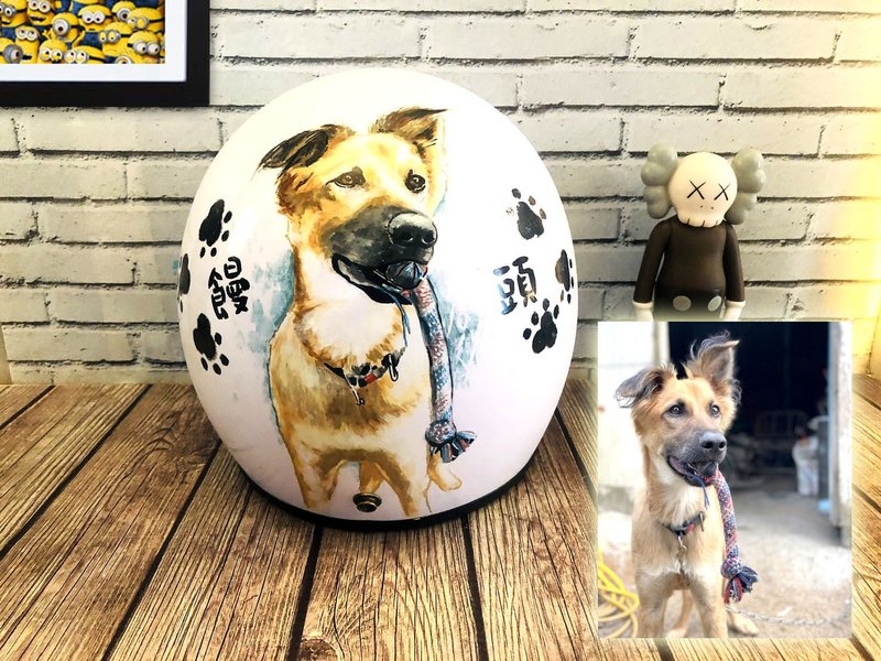 手绘疯 定制化 狗狗 猫猫 安全帽 彩绘 纪念 礼物 生日 情人节 - 订制画像 - 其他材质 多色