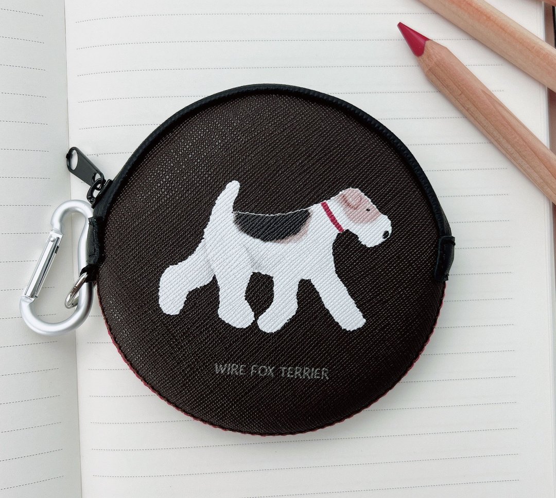 Wirefoxterrier 刚毛猎狐梗 防撞防泼水皮革 零钱包 走路 咖啡 - 零钱包 - 人造皮革 咖啡色