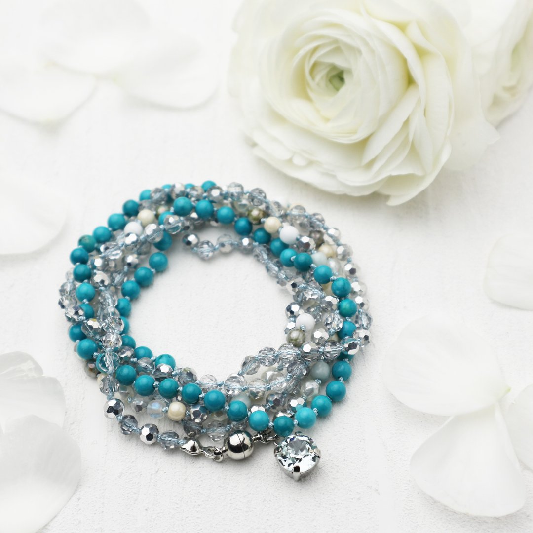 Wrap Bracelet (Turquoises) - 手链/手环 - 玻璃 蓝色