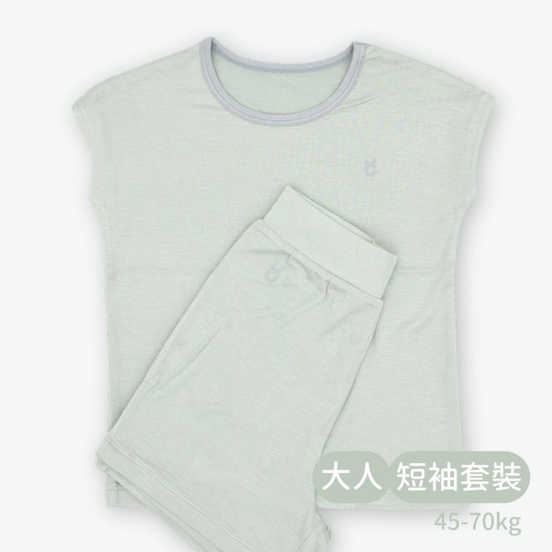 minihope轻柔感短袖套装(大人)-薄荷 - 居家服/睡衣 - 棉．麻 绿色