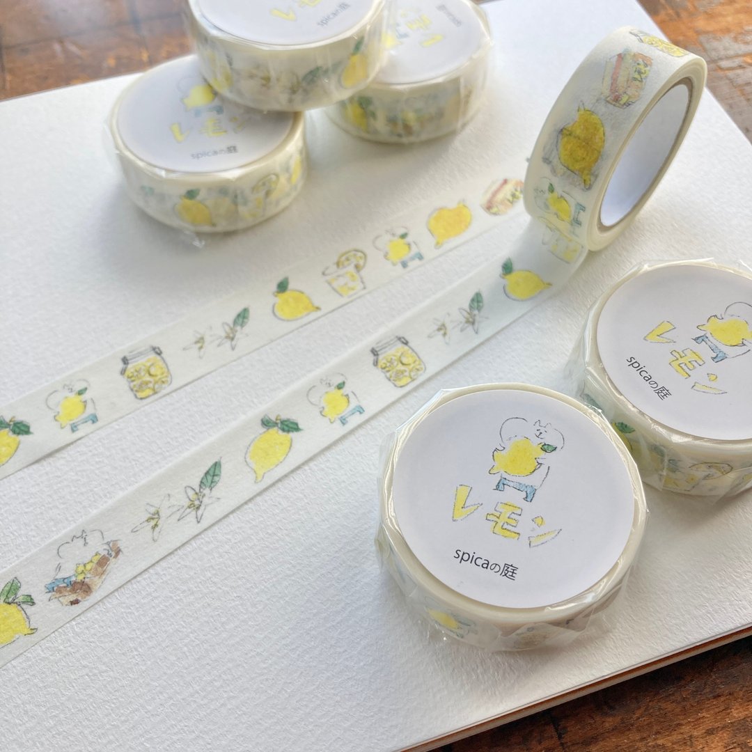 【和纸胶带】muu 酱 - 柠檬 - 15mm×7m | Spica 小庭手作 (SM27) - 纸胶带 - 纸 