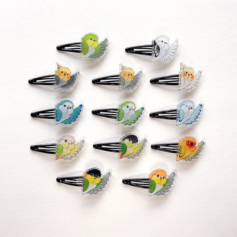 Rolia's 手作 【SAY HI !系列】鹦鹉/鸟/山雀 BB夹(适合夹右边) - 发饰 - 压克力 