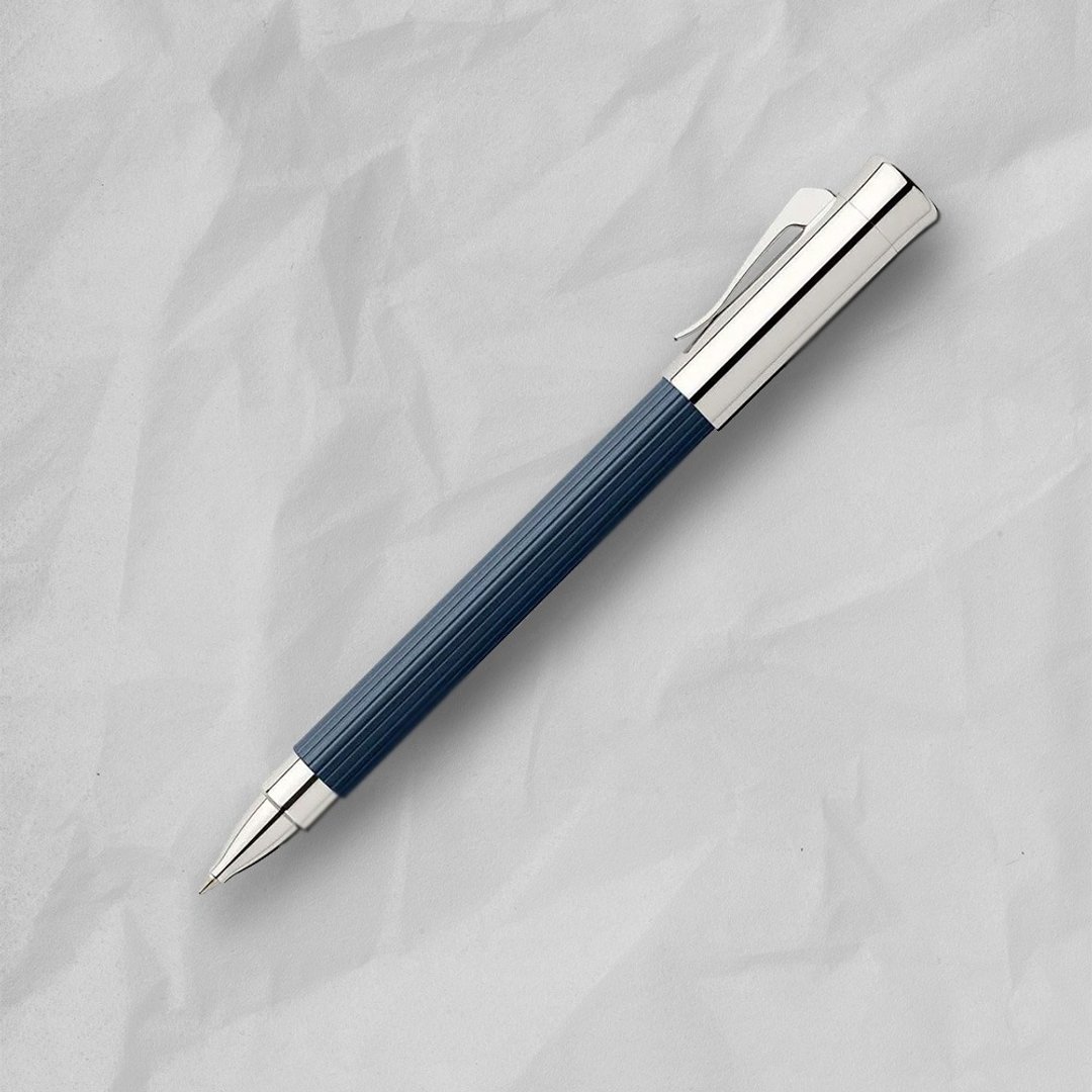 【Graf von Faber-Castell】Tamitio 经典原创条纹钢珠笔-深蓝 - 钢珠笔 - 其他金属 蓝色