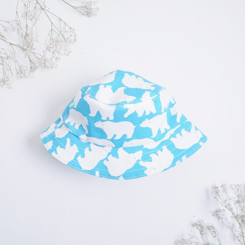 北极熊蓝色渔夫帽 - 帽子 - 棉．麻 蓝色