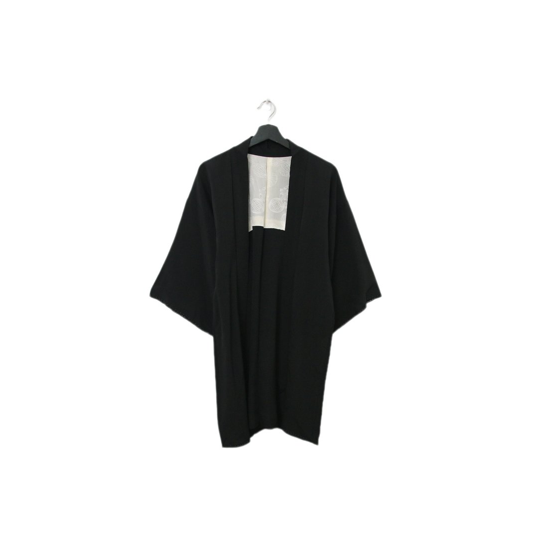 Back to Green-日本黑羽织 米白锈球 低调 kk-15//vintage kimono - 女装休闲/机能外套 - 丝．绢 