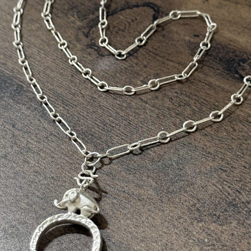 925银大象项链 眼镜挂圈 Elephant - 项链 - 纯银 