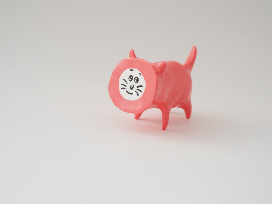 FlatCat(Coral red) - 玩偶/公仔 - 纸 红色