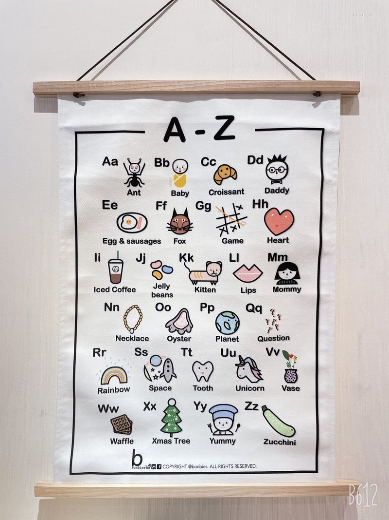 Bonbies 儿童学习挂布 | 英文字母 A to Z | 壁饰 | 装饰 | 玩具 - 儿童家具 - 棉．麻 