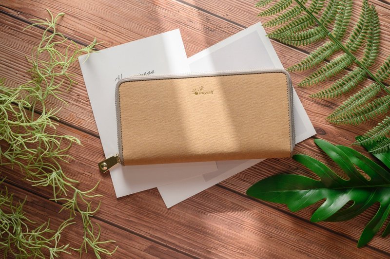 双层拉链长夹   遇见美好系列  好邂逅 - 皮夹/钱包 - 纸 咖啡色