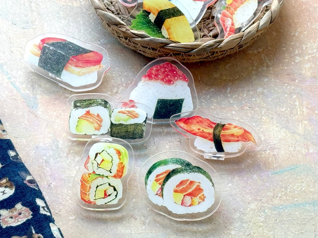 手绘美食插画日本料理压克力夹 文件夹 票夹 - 文件夹/资料夹 - 塑料 