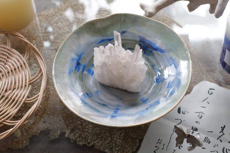 手拉坏绝美蓝色调陶碗/陶盘4 - 碗 - 陶 蓝色