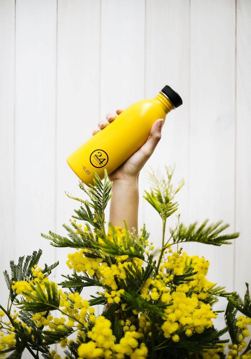 意大利24Bottles【URBAN超轻量羽毛系列】的士黄 - 500ml不锈钢瓶 - 水瓶/水壶 - 其他金属 黄色