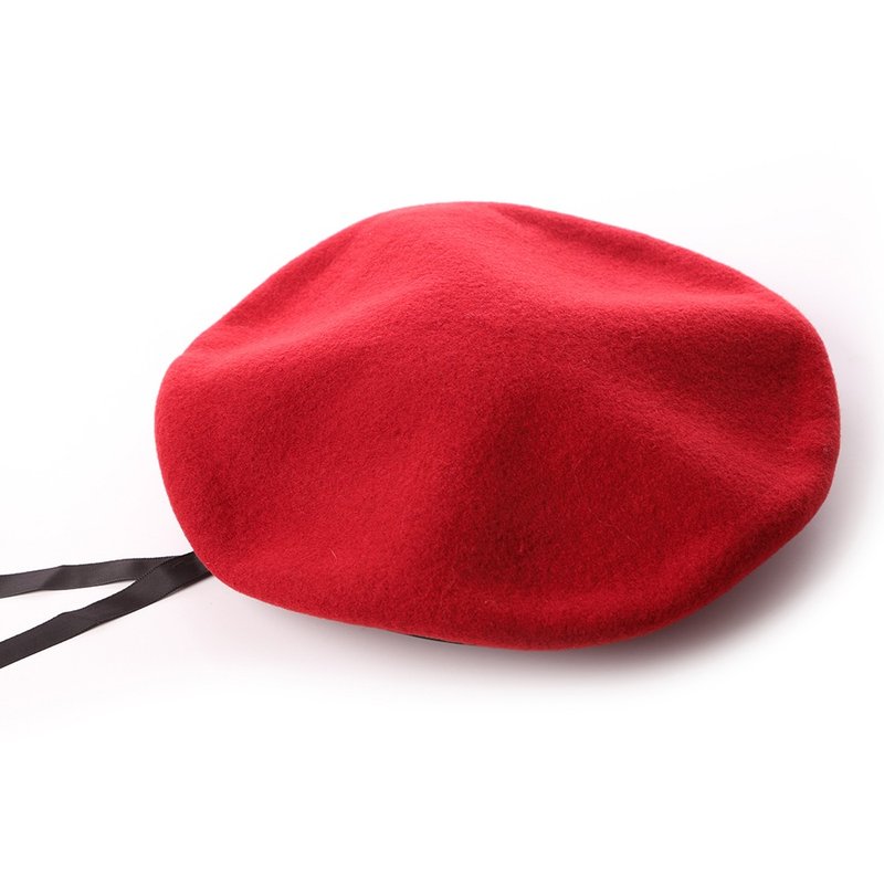 西班牙ELOSEGUI_女CHE贝雷帽EL_CHE10050 (波尔多红) - 帽子 - 羊毛 红色
