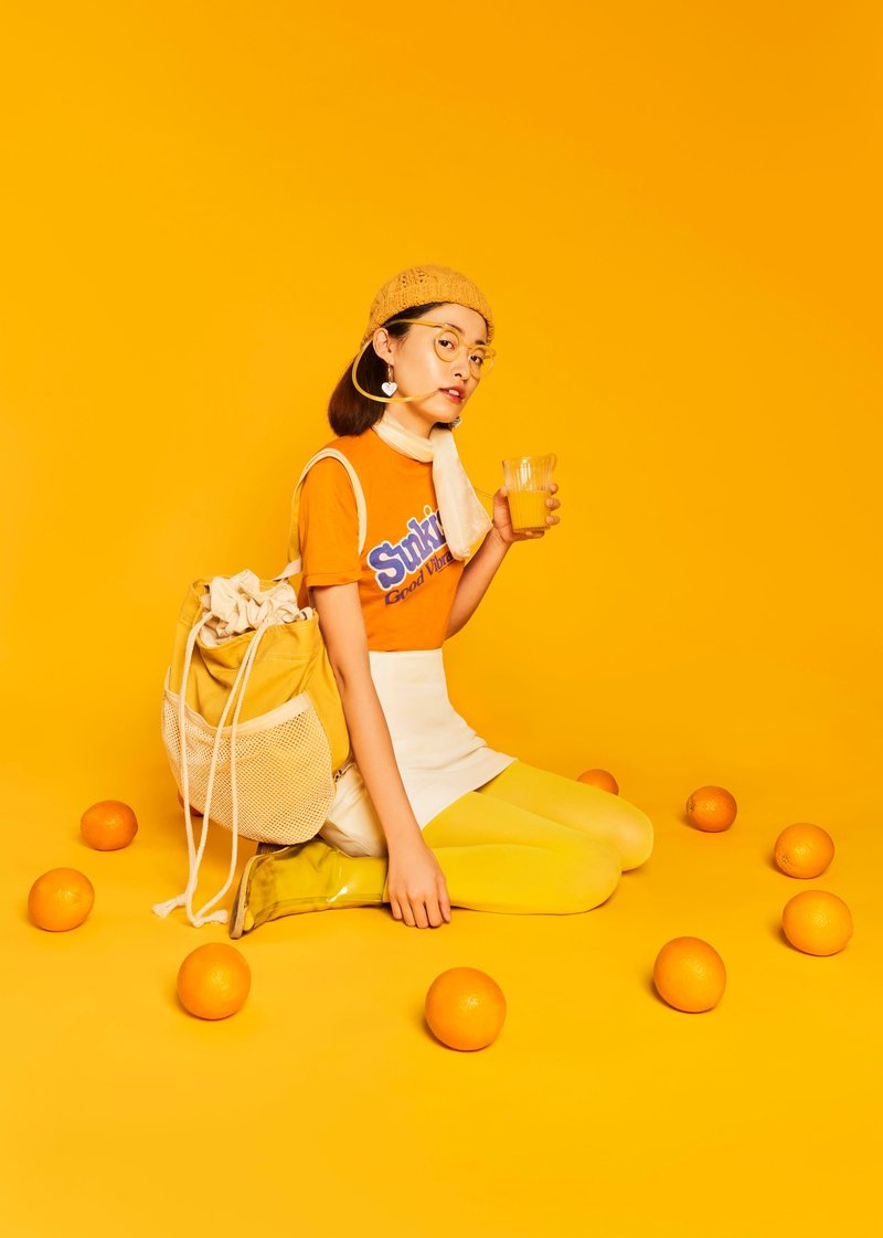 多功能背包 - 后背包/双肩包 - 棉．麻 黄色