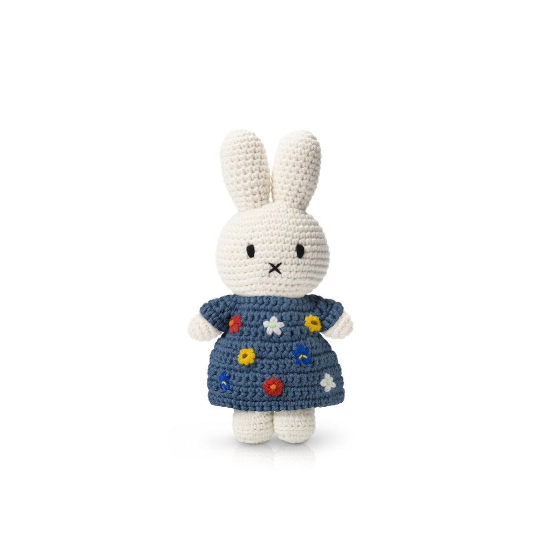 荷兰Miffy米飞兔【miffy&梵谷50周年纪念碎花洋装】纯棉手工钩针 - 玩偶/公仔 - 棉 