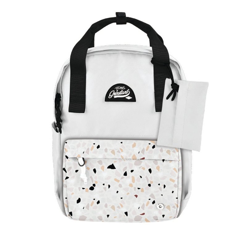Grinstant混搭可拆组式13寸后背包 - 黑白系列 (白色配碎石) - 后背包/双肩包 - 聚酯纤维 白色