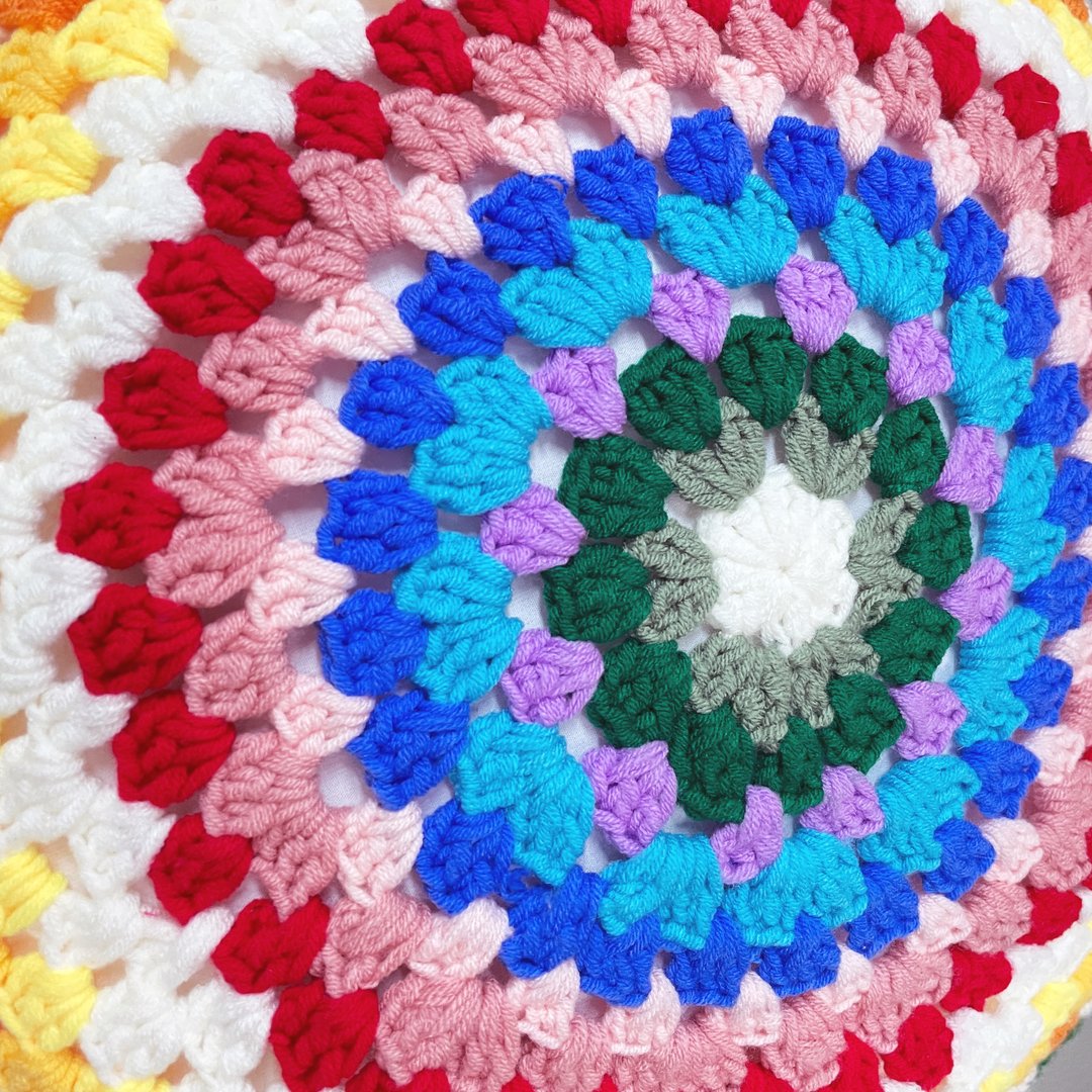 手工钩织双面曼陀罗抱枕【Crochet round pillow】含枕芯 - 摆饰 - 棉 