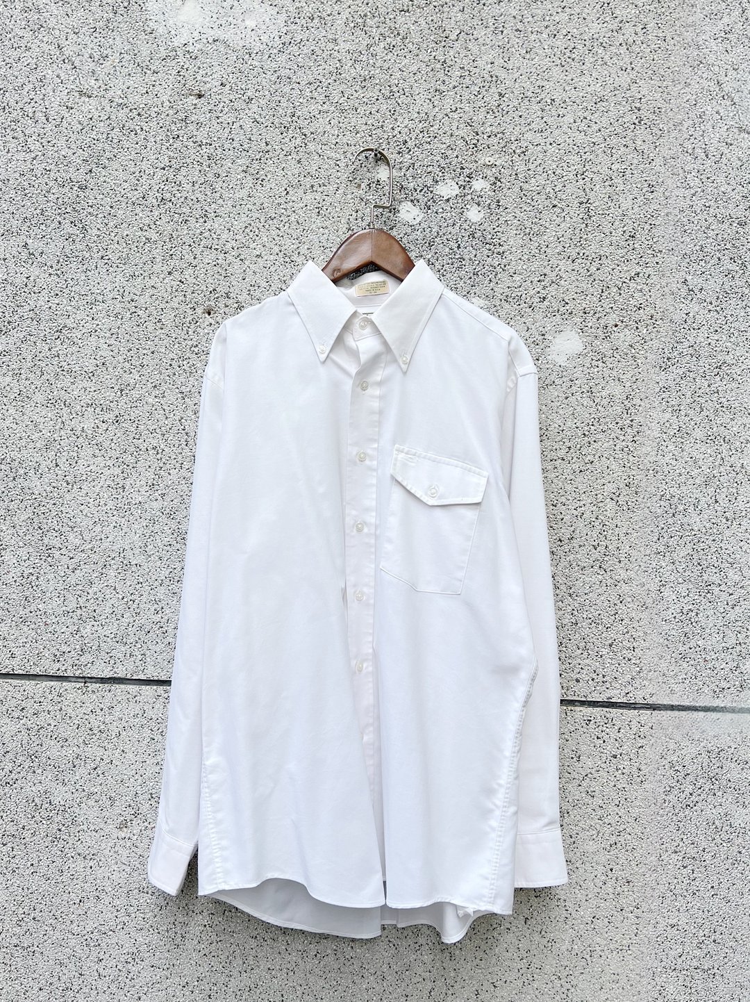 80s LL bean U.S.A 纯净之白 素雅棉质挺版上衣衬衫vintage shirt - 男装衬衫 - 棉 白色