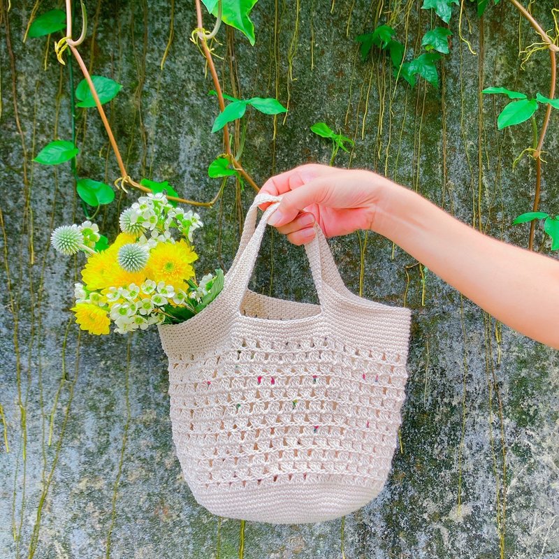 莉芙 Leaf 白棉手织提袋 chokdee - 手提包/手提袋 - 棉．麻 白色