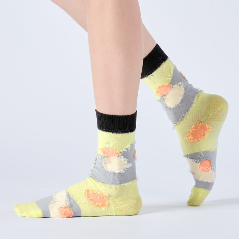 梦的岛屿 中筒袜 - 浅绿(F) - 袜子 - 棉．麻 绿色