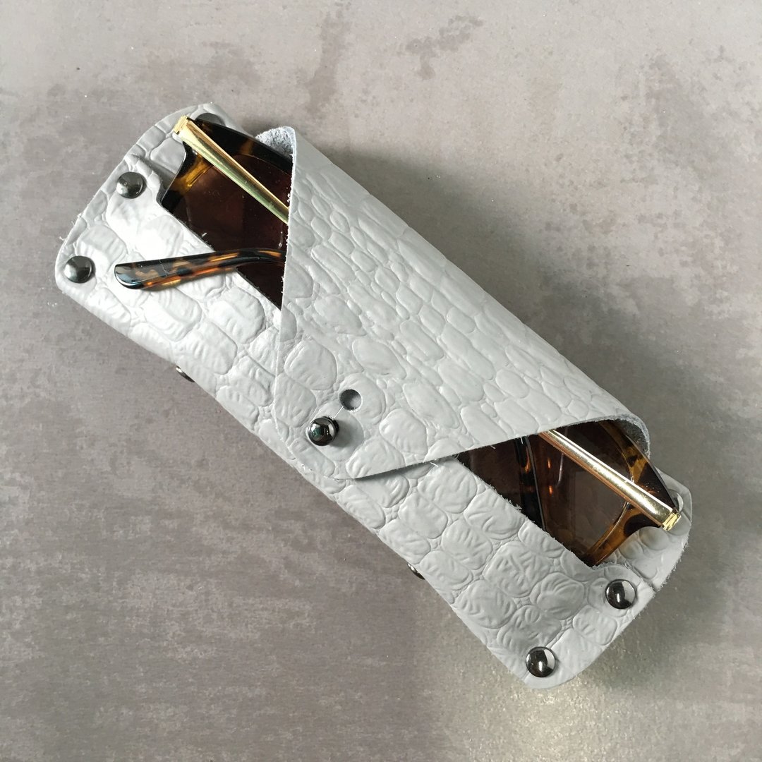 Eyeglasses Leather Case, Leather Sunglasses Case - 眼镜/眼镜框 - 真皮 灰色