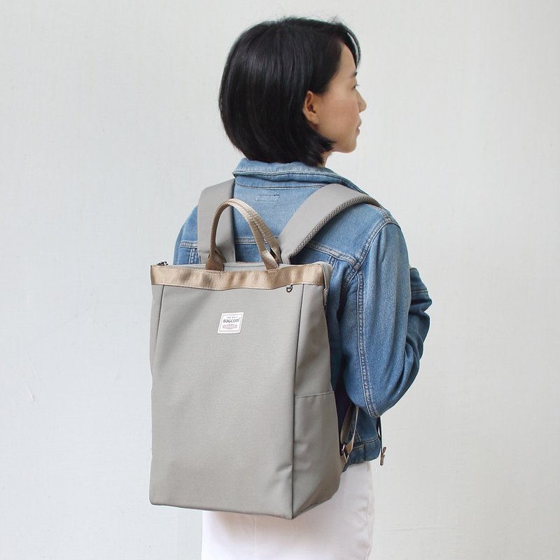 随心好用手提后背(14寸笔电OK)-灰色_100448 - 后背包/双肩包 - 防水材质 银色