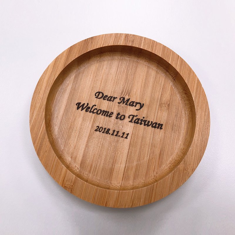 加购定制化 x 雷射雕刻 - 杯垫 - 木头 