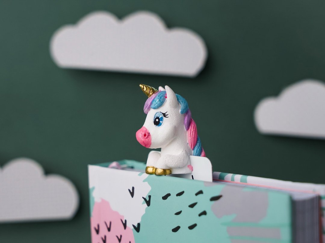 Unicorn babe bookmark - 书签 - 粘土 粉红色