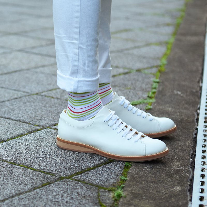 时尚联名|舌尖滋味条纹袜-星期四 - 绅士袜 - 棉．麻 