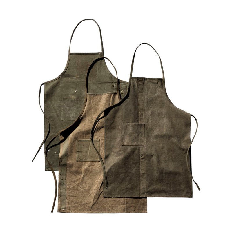 VINTAGE TENT FABRIC APRON 复古仿旧工作围裙 - 围裙 - 棉．麻 卡其色