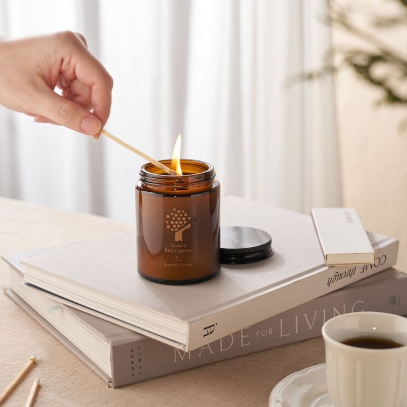 解码红桧精油玻璃蜡烛120g－台湾山林 温暖甘甜 可搭配融蜡灯 - 蜡烛/烛台 - 精油 