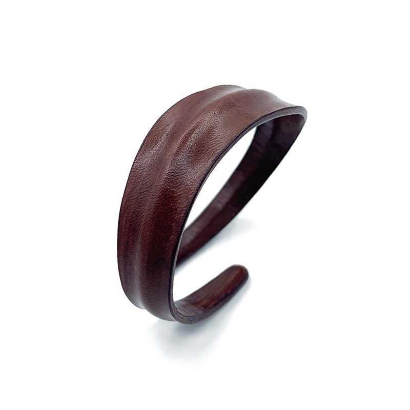 波浪手镯, 极简手链, 定制化手链, 送给她的礼物, 情侣饰品 - 手链/手环 - 真皮 咖啡色