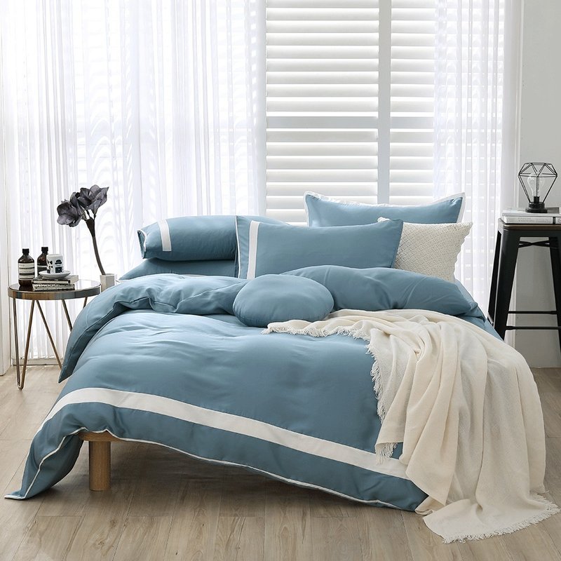 好关系 HAOKUANXI | 冬日冰蓝-莱赛尔天丝床包被套枕套组 - 寝具 - 环保材料 蓝色