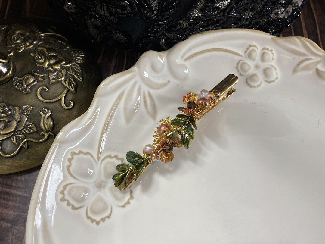 花见小路 新古典金箔贴花 手工发夹 - 发饰 - 其他金属 