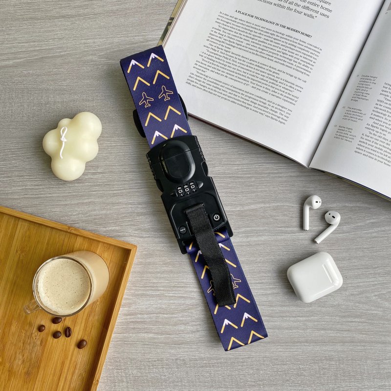 【CHICHI HOME】白首翁-蓝 电子秤重密码行李带/行李束带 - 行李箱/行李箱保护套 - 聚酯纤维 蓝色