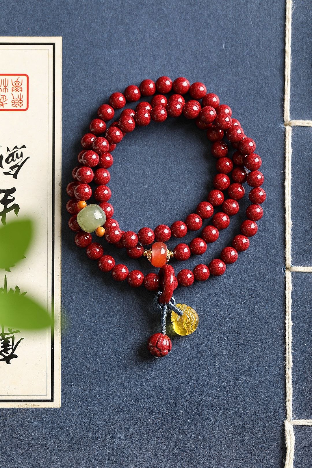天然原矿朱砂手鍊 紫金砂手串 朱砂含量95%以上 关注领取优惠卷 - 手链/手环 - 宝石 