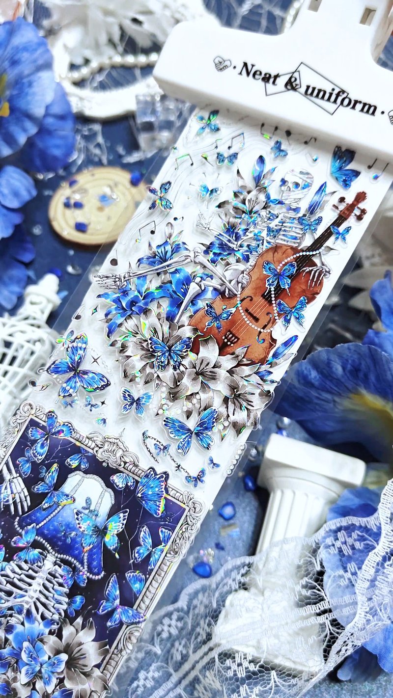 溟蓝蝶踪 PET 纸胶带 贝壳光 5米卷 - 纸胶带 - 其他材质 蓝色