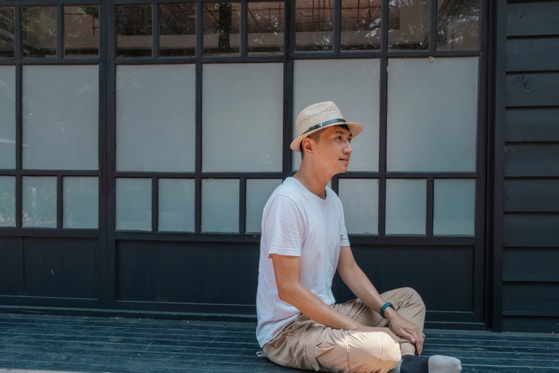 蔺草编织 经典皮革绅士帽 - 帽子 - 植物．花 