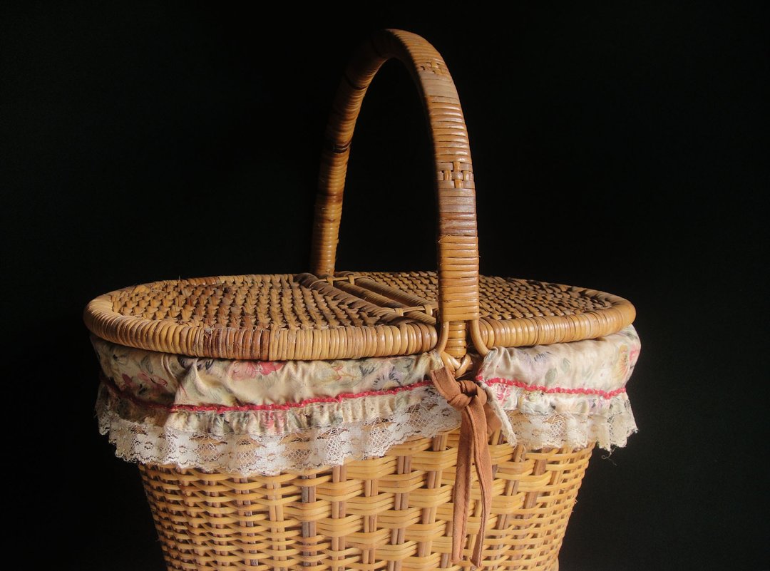 【老时光 OLD-TIME】早期二手台湾制藤编野餐篮*仅寄邮局* - 收纳用品 - 其他材质 