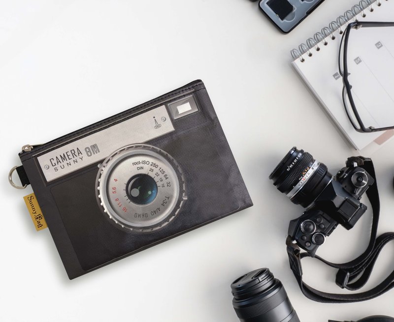 Sunny Bag 万用收纳袋(中)-复古照相机 - 零钱包 - 其他材质 黑色