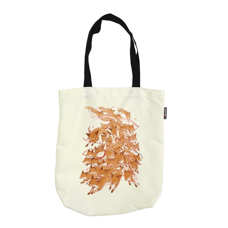 Fox Village Foldable shoulder bag Canvas Reduce global warming - 其他 - 塑料 黑色