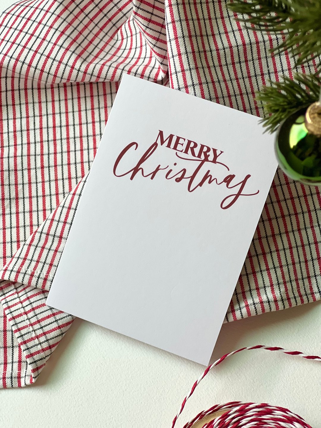 美式手写字圣诞卡片 Merry Christmas - 卡片/明信片 - 纸 白色