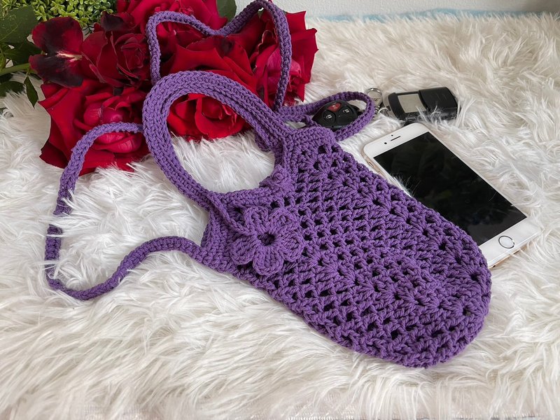 Cross Body Bag, Crochet Bag - 其他 - 棉．麻 紫色