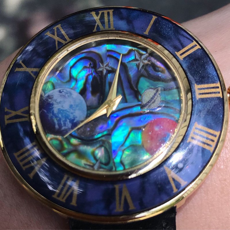 【Lost and find】 天然石 鲍鱼贝 星球 宇宙 手表 - 女表 - 宝石 蓝色