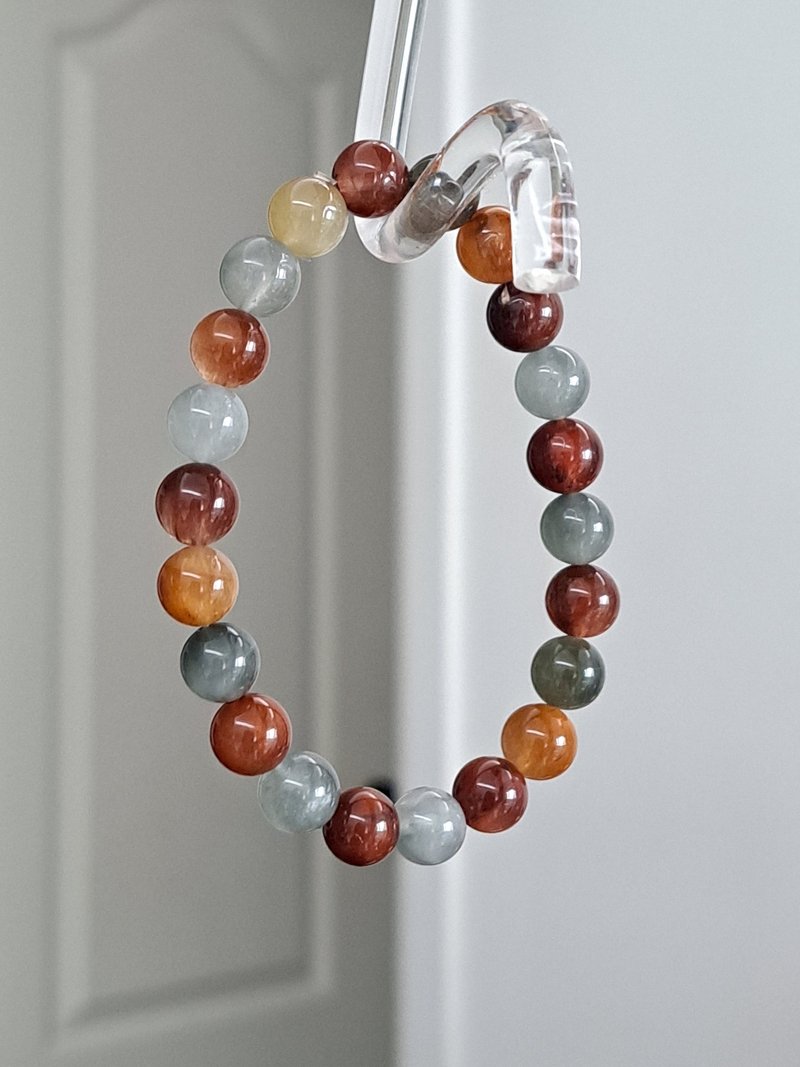 老矿猫眼敦煌浓色稀有彩兔毛 8MM水晶手链 净化磁场个人疗愈提升 - 手链/手环 - 水晶 多色