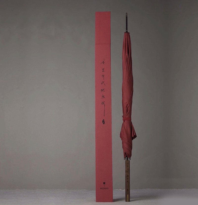 簦泇/雨伞 长柄 防晒 晴雨防晒两用 木质 中国红 手工 雨伞 - 雨伞/雨衣 - 其他人造纤维 红色